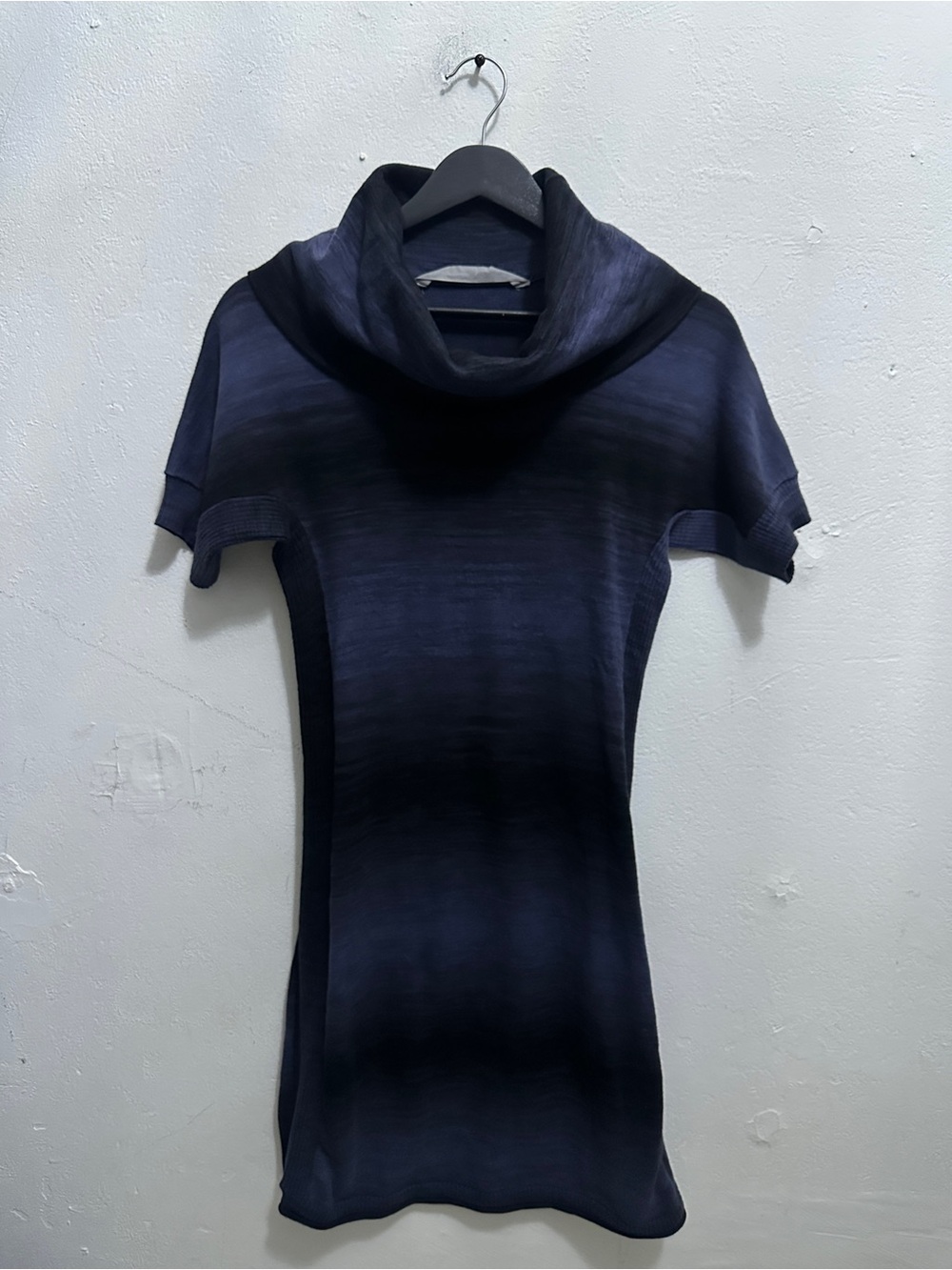 Athleta Cowl Neck Tunic Dress Women’s XXS Navy Blue Short Sleeve Cotton Blend